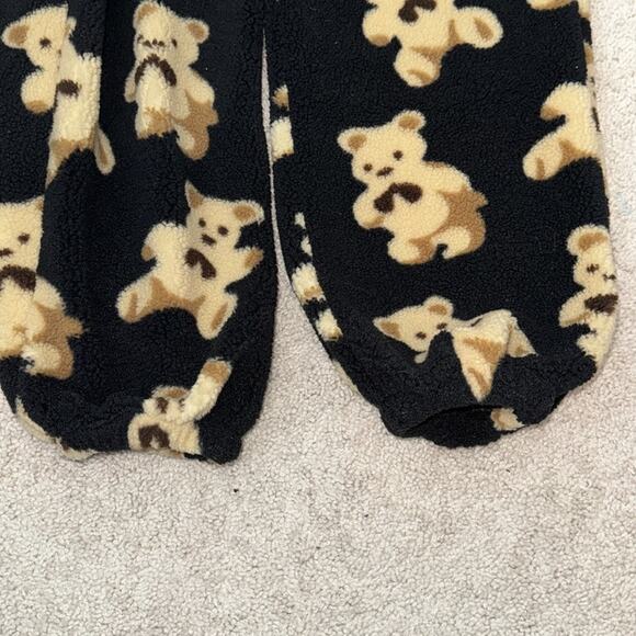 Shein Black Qutie Bear Pattern Teddy Jogger Pants Women's Small - Picture 3 of 5